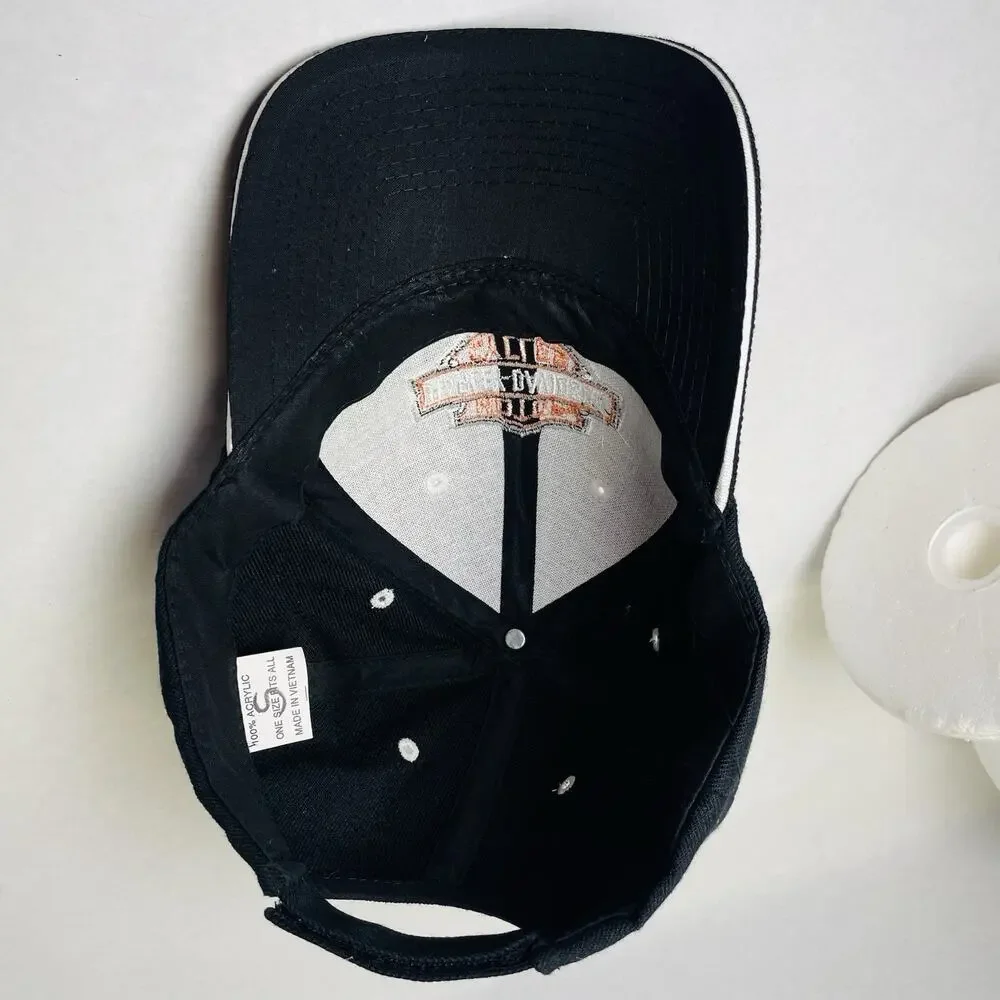 Harley Davidson Motorcycles Cap Embroidered‎ Logo Black StrapBack Baseball Hat